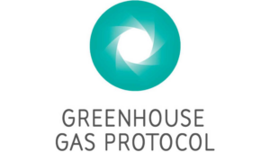 Greenhouse Gas Protocol logo, featuring a teal circular graphic.